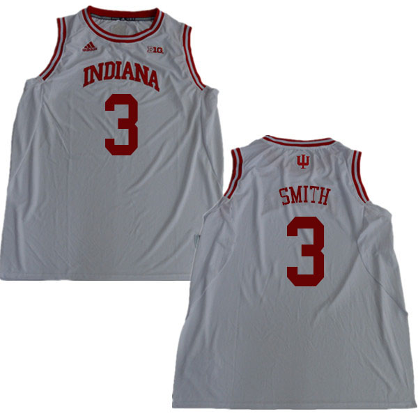 Men #3 Justin Smith Indiana Hoosiers College Basketball Jerseys Sale-White - Click Image to Close